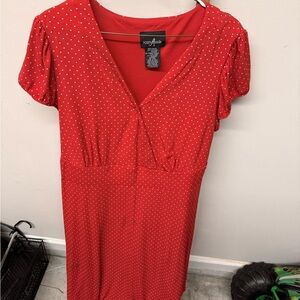 Positive Attitude Red Dress with White Dots